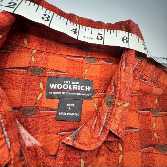 Woolrich Red “Brick Kayaks” Casual Button Down Shirt Large - Picture 10 of 14